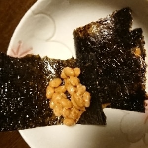 韓国海苔と納豆のおつまみ＆小腹が減ったら